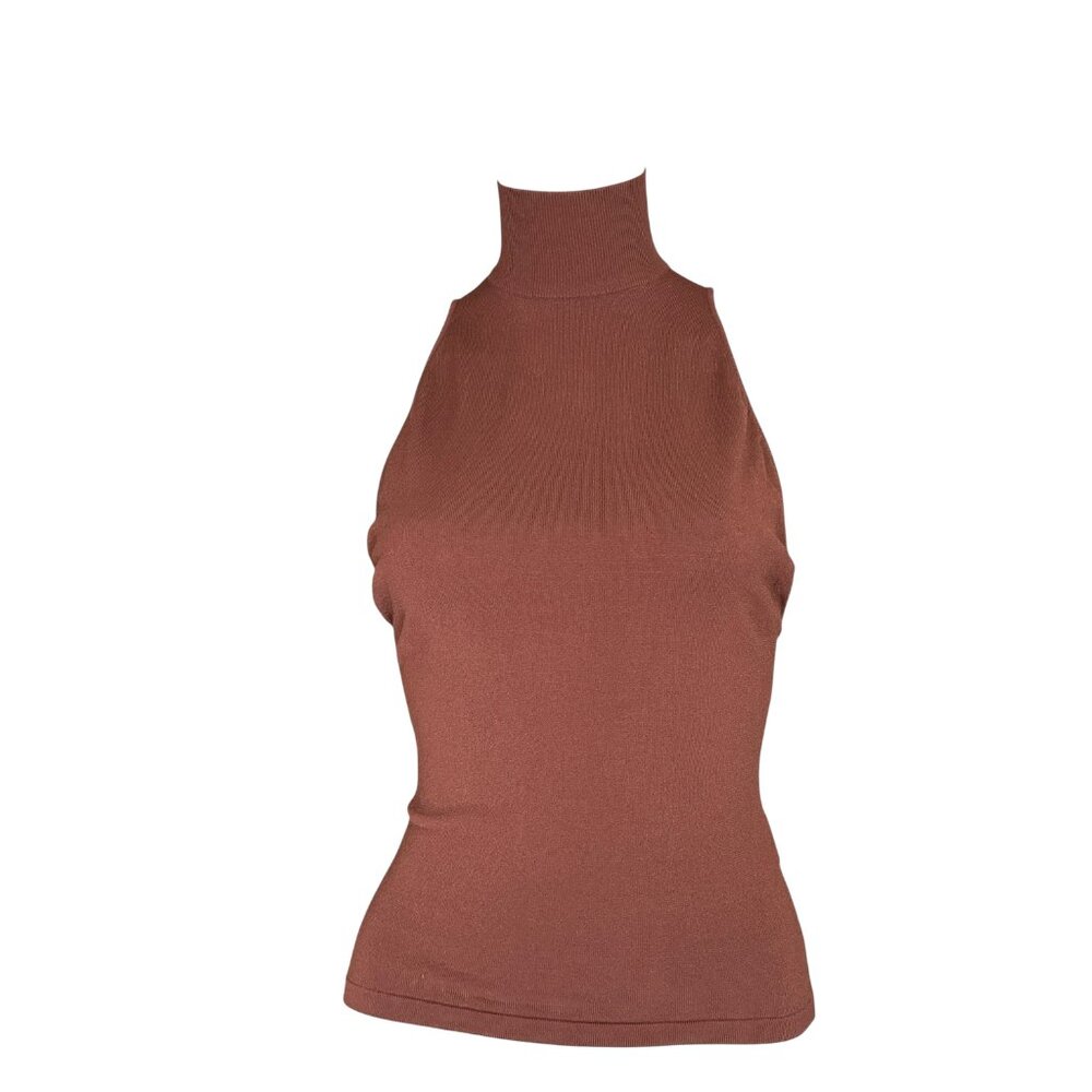 NW Dolce Gabbana Sienna Brown Backless Knit Top